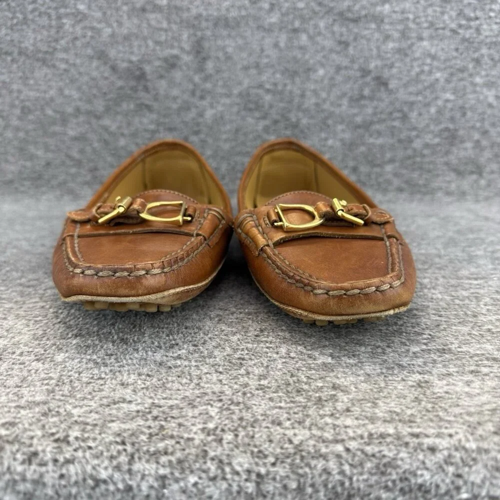✅Ralph Lauren Collection Stirrup Buckle Accent Driving Loafers Women’s Size 8.5B - Picture 5 of 11